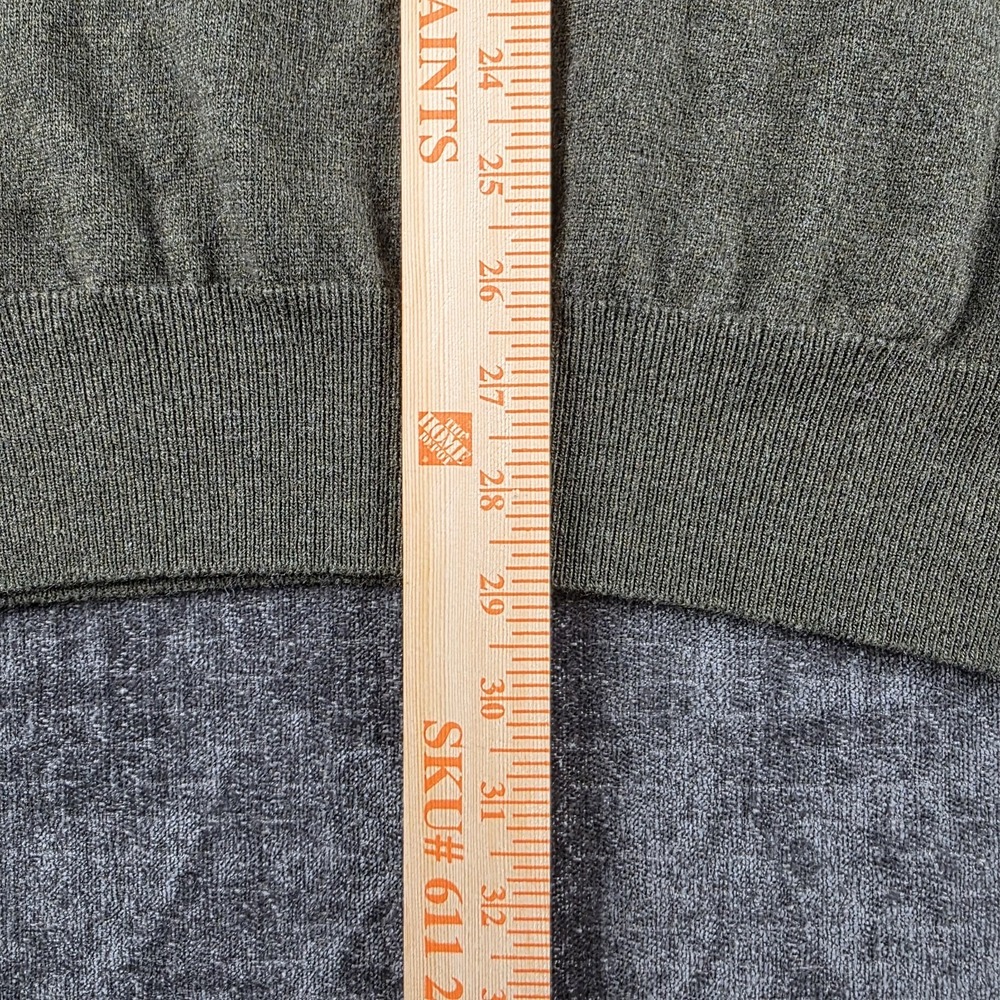 William Lockie Sweater Mens 48 XL Green V Neck Super Geelong Lambswool Scotland - Picture 3 of 10